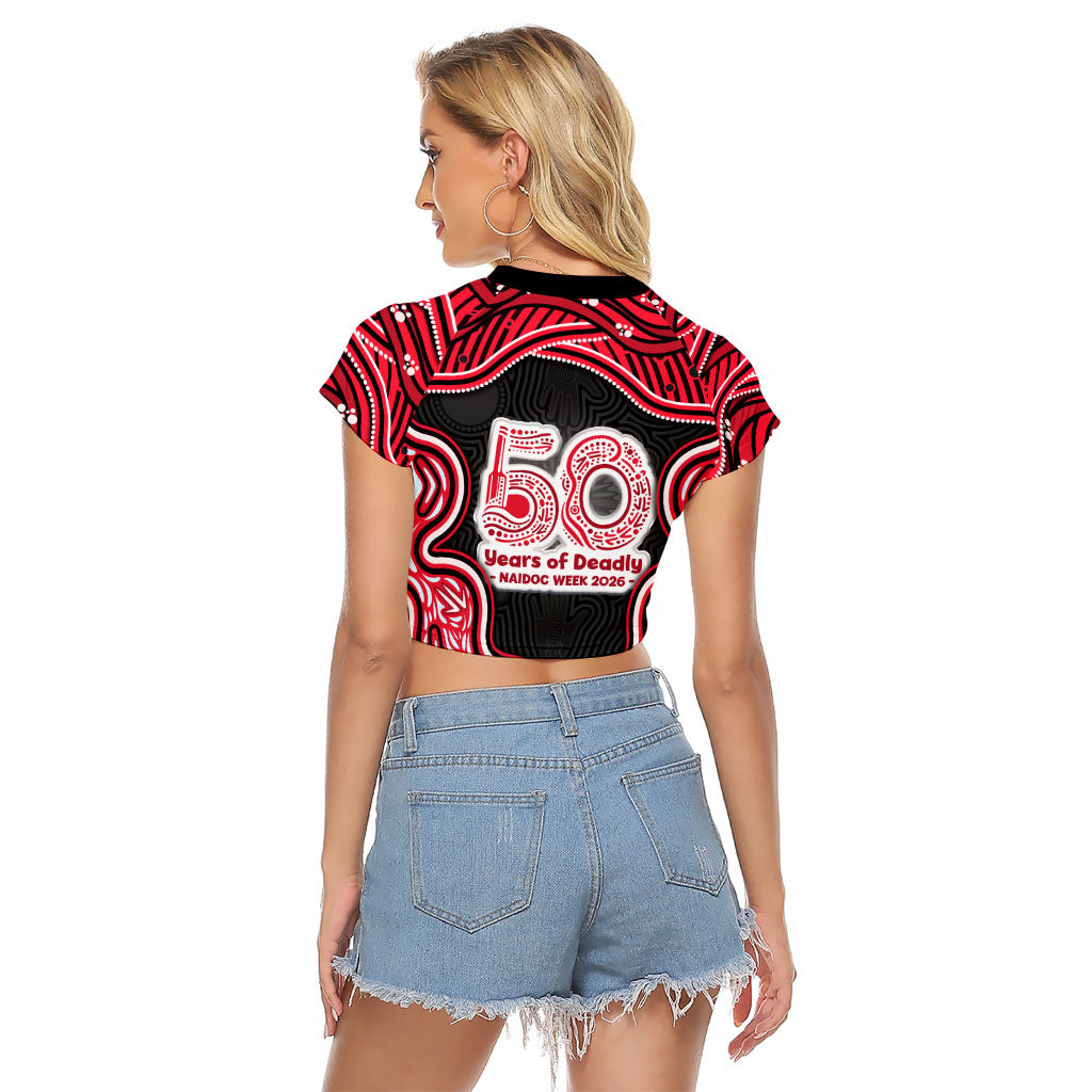 Melbourne Renegades NAIDOC Week 2026 Raglan Cropped T Shirt Aboriginal Indigenous - 50 Years of Deadly