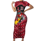 Melbourne Renegades NAIDOC Week 2026 Short Sleeve Bodycon Dress Aboriginal Indigenous - 50 Years of Deadly