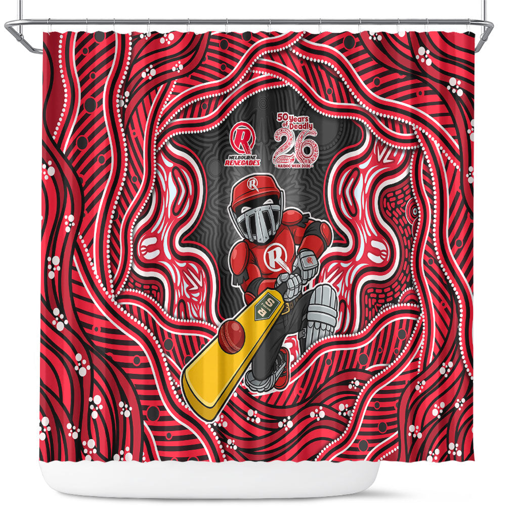 Melbourne Renegades NAIDOC Week 2026 Shower Curtain Aboriginal Indigenous - 50 Years of Deadly