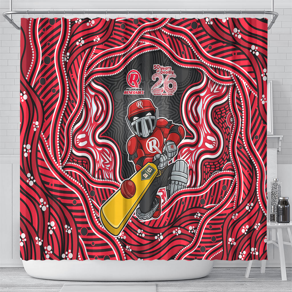 Melbourne Renegades NAIDOC Week 2026 Shower Curtain Aboriginal Indigenous - 50 Years of Deadly