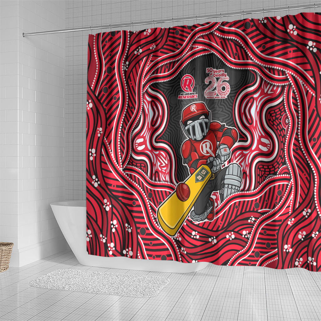 Melbourne Renegades NAIDOC Week 2026 Shower Curtain Aboriginal Indigenous - 50 Years of Deadly