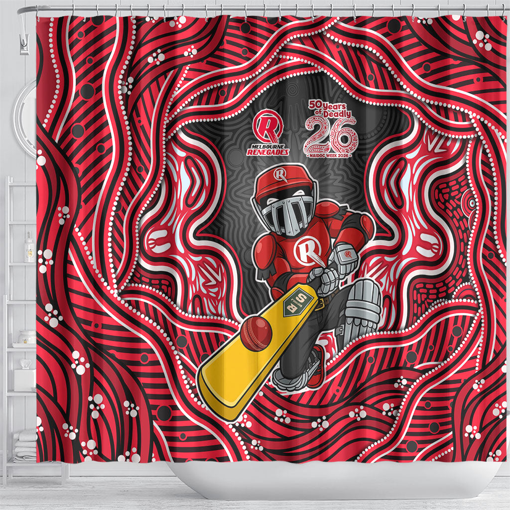 Melbourne Renegades NAIDOC Week 2026 Shower Curtain Aboriginal Indigenous - 50 Years of Deadly