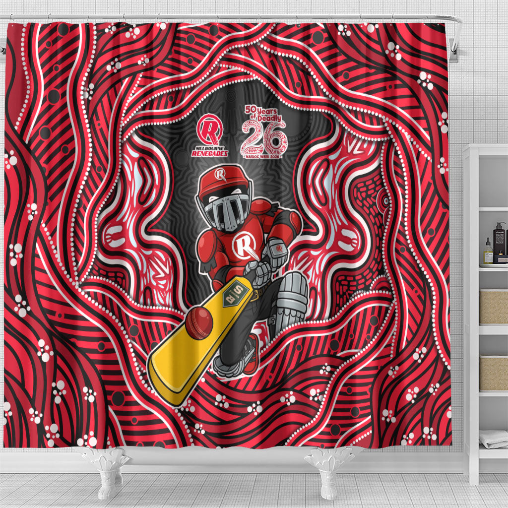 Melbourne Renegades NAIDOC Week 2026 Shower Curtain Aboriginal Indigenous - 50 Years of Deadly