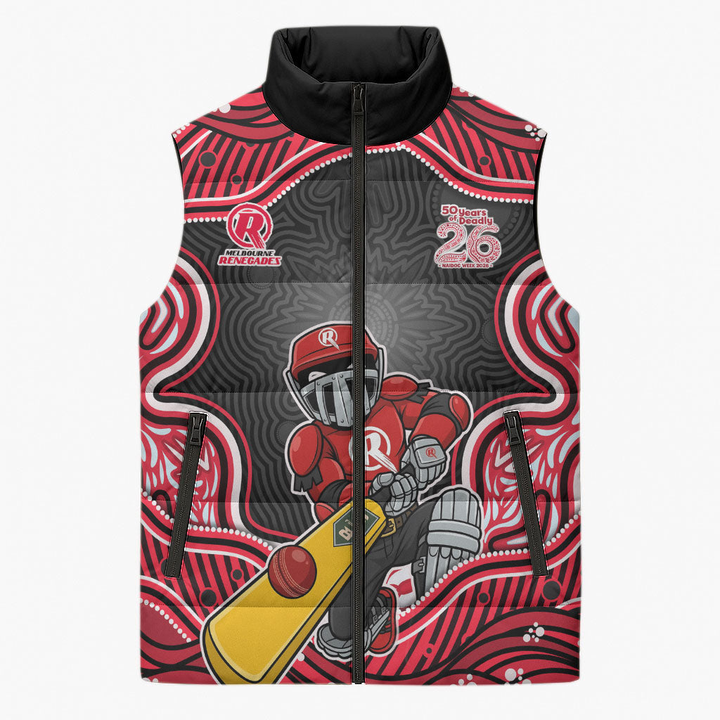 Melbourne Renegades NAIDOC Week 2026 Sleeveless Puffer Jacket Aboriginal Indigenous - 50 Years of Deadly