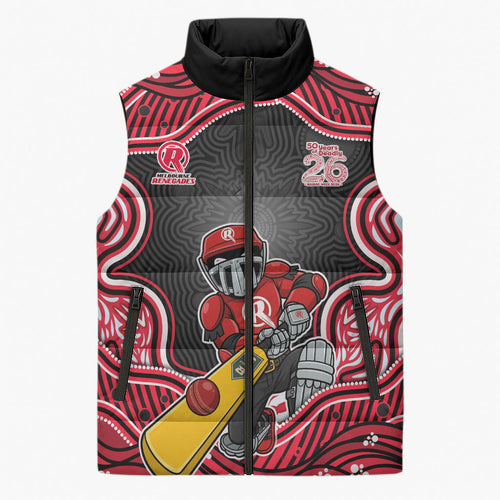 Melbourne Renegades NAIDOC Week 2026 Sleeveless Puffer Jacket Aboriginal Indigenous - 50 Years of Deadly