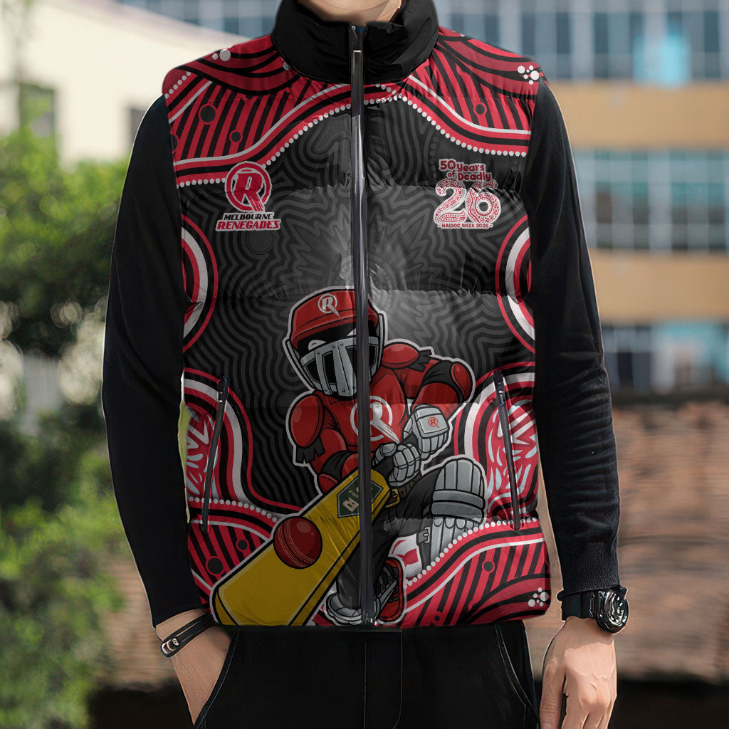 Melbourne Renegades NAIDOC Week 2026 Sleeveless Puffer Jacket Aboriginal Indigenous - 50 Years of Deadly