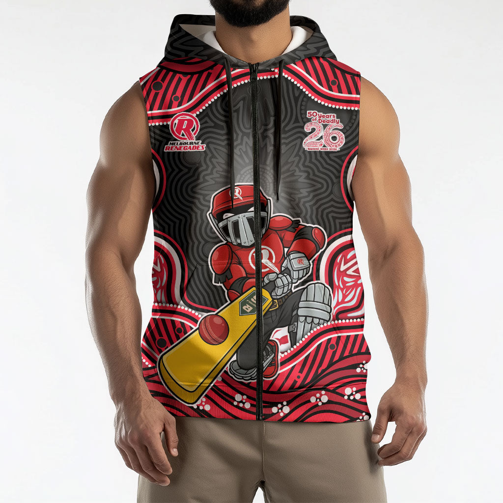 Melbourne Renegades NAIDOC Week 2026 Sleeveless Zip Hoodie Aboriginal Indigenous - 50 Years of Deadly