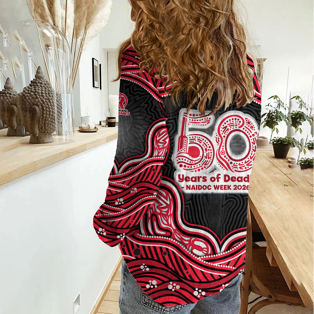 Melbourne Renegades NAIDOC Week 2026 Women Casual Shirt Aboriginal Indigenous - 50 Years of Deadly