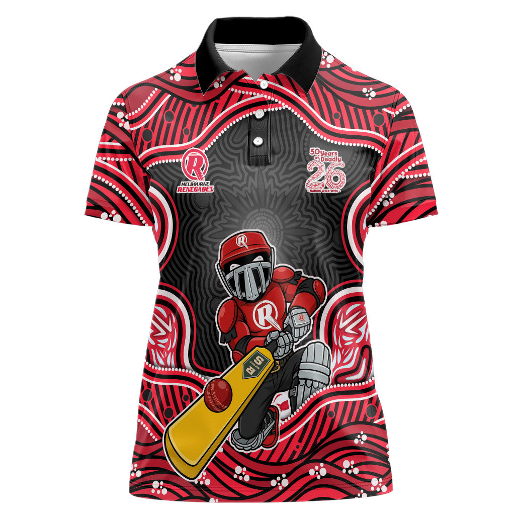 Melbourne Renegades NAIDOC Week 2026 Women Polo Shirt Aboriginal Indigenous - 50 Years of Deadly