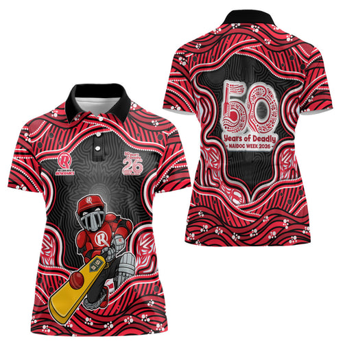 Melbourne Renegades NAIDOC Week 2026 Women Polo Shirt Aboriginal Indigenous - 50 Years of Deadly