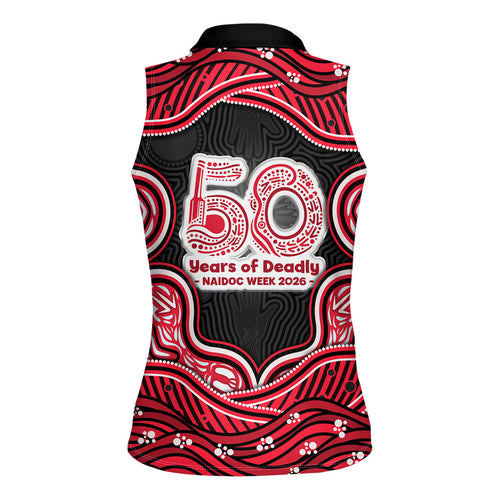 Melbourne Renegades NAIDOC Week 2026 Women Sleeveless Polo Shirt Aboriginal Indigenous - 50 Years of Deadly