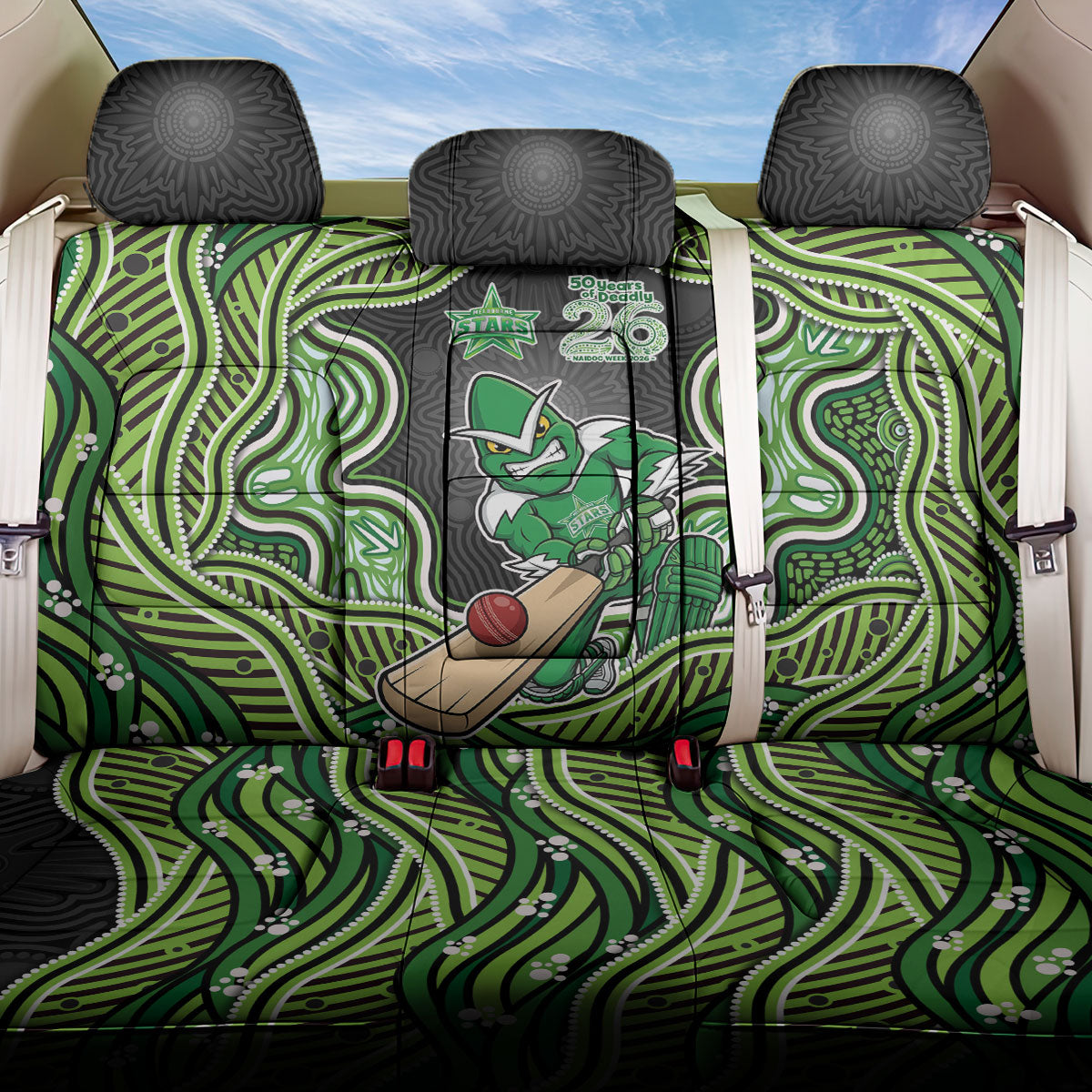 Melbourne Stars NAIDOC Week 2026 Back Car Seat Cover Aboriginal Indigenous - 50 Years of Deadly