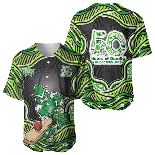 Melbourne Stars NAIDOC Week 2026 Baseball Jersey Aboriginal Indigenous - 50 Years of Deadly