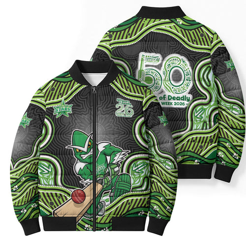 Melbourne Stars NAIDOC Week 2026 Bomber Puffer Jacket Aboriginal Indigenous - 50 Years of Deadly