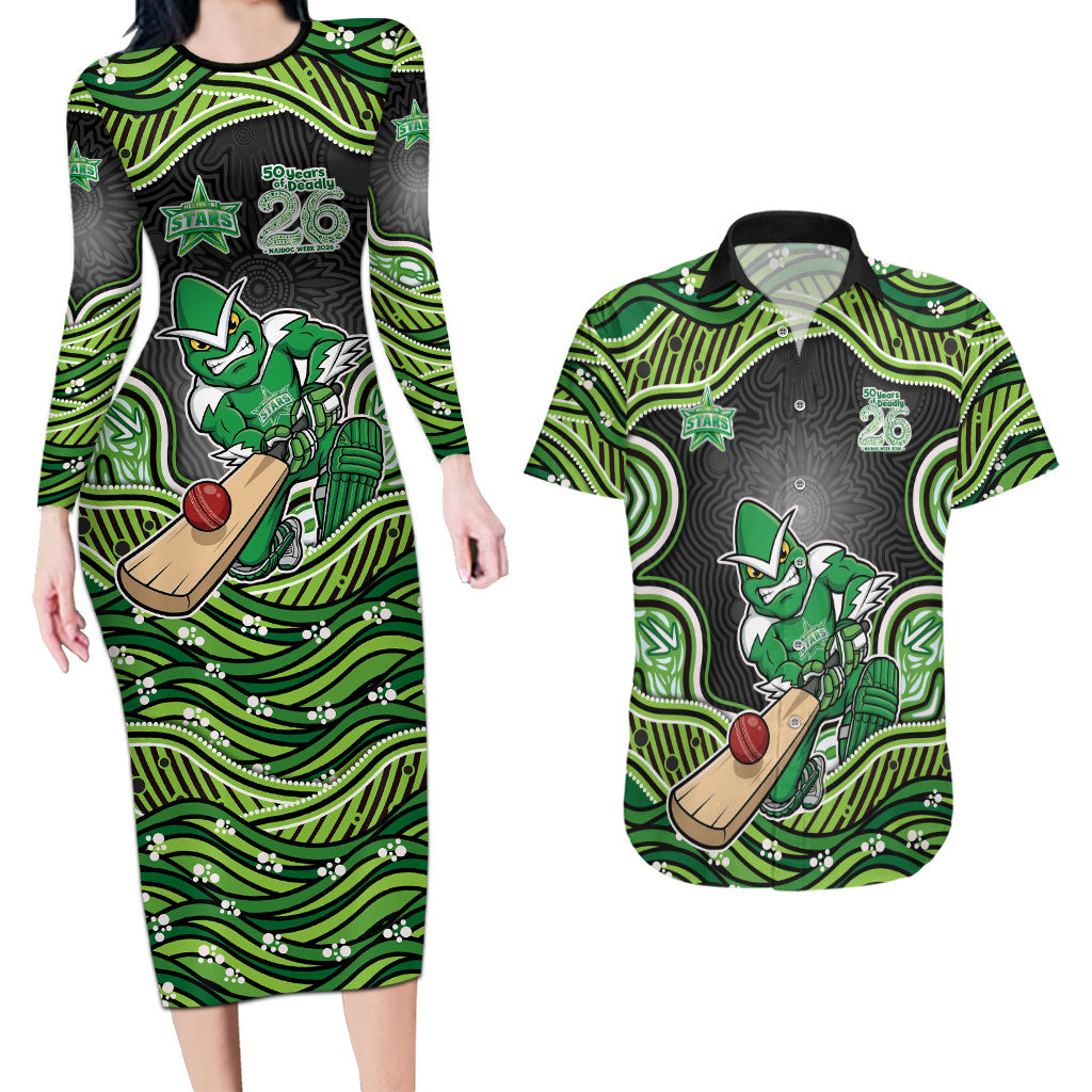 Melbourne Stars NAIDOC Week 2026 Couples Matching Long Sleeve Bodycon Dress and Hawaiian Shirt Aboriginal Indigenous - 50 Years of Deadly