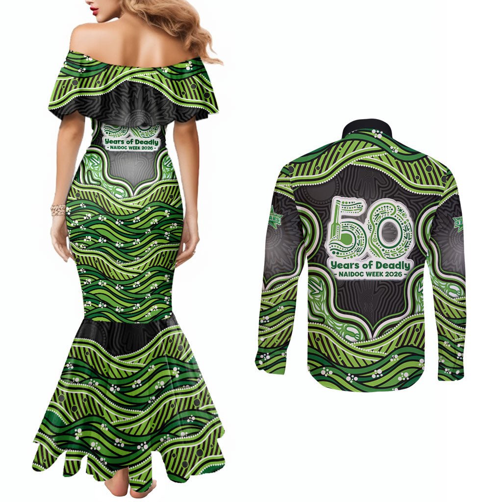 Melbourne Stars NAIDOC Week 2026 Couples Matching Mermaid Dress and Long Sleeve Button Shirt Aboriginal Indigenous - 50 Years of Deadly