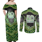 Melbourne Stars NAIDOC Week 2026 Couples Matching Off Shoulder Maxi Dress and Long Sleeve Button Shirt Aboriginal Indigenous - 50 Years of Deadly