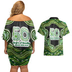 Melbourne Stars NAIDOC Week 2026 Couples Matching Off Shoulder Short Dress and Hawaiian Shirt Aboriginal Indigenous - 50 Years of Deadly