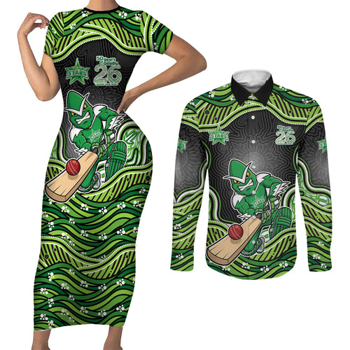 Melbourne Stars NAIDOC Week 2026 Couples Matching Short Sleeve Bodycon Dress and Long Sleeve Button Shirt Aboriginal Indigenous - 50 Years of Deadly