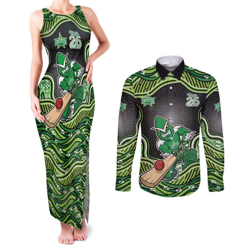 Melbourne Stars NAIDOC Week 2026 Couples Matching Tank Maxi Dress and Long Sleeve Button Shirt Aboriginal Indigenous - 50 Years of Deadly