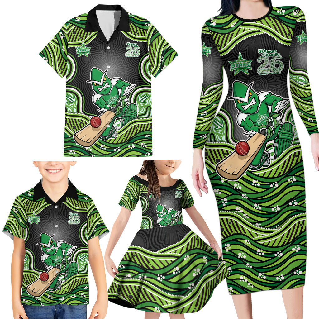 Melbourne Stars NAIDOC Week 2026 Family Matching Long Sleeve Bodycon Dress and Hawaiian Shirt Aboriginal Indigenous - 50 Years of Deadly
