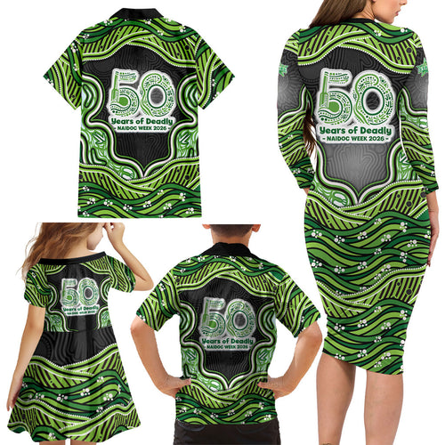 Melbourne Stars NAIDOC Week 2026 Family Matching Long Sleeve Bodycon Dress and Hawaiian Shirt Aboriginal Indigenous - 50 Years of Deadly