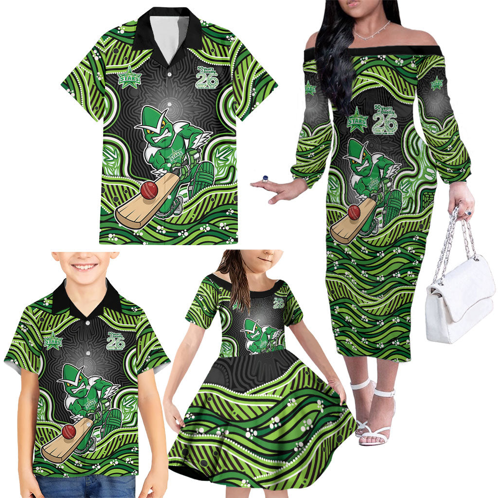 Melbourne Stars NAIDOC Week 2026 Family Matching Off The Shoulder Long Sleeve Dress and Hawaiian Shirt Aboriginal Indigenous - 50 Years of Deadly