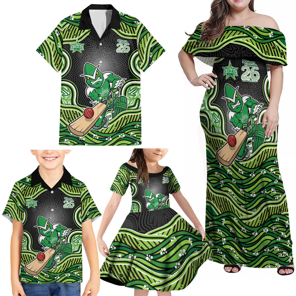 Melbourne Stars NAIDOC Week 2026 Family Matching Off Shoulder Maxi Dress and Hawaiian Shirt Aboriginal Indigenous - 50 Years of Deadly