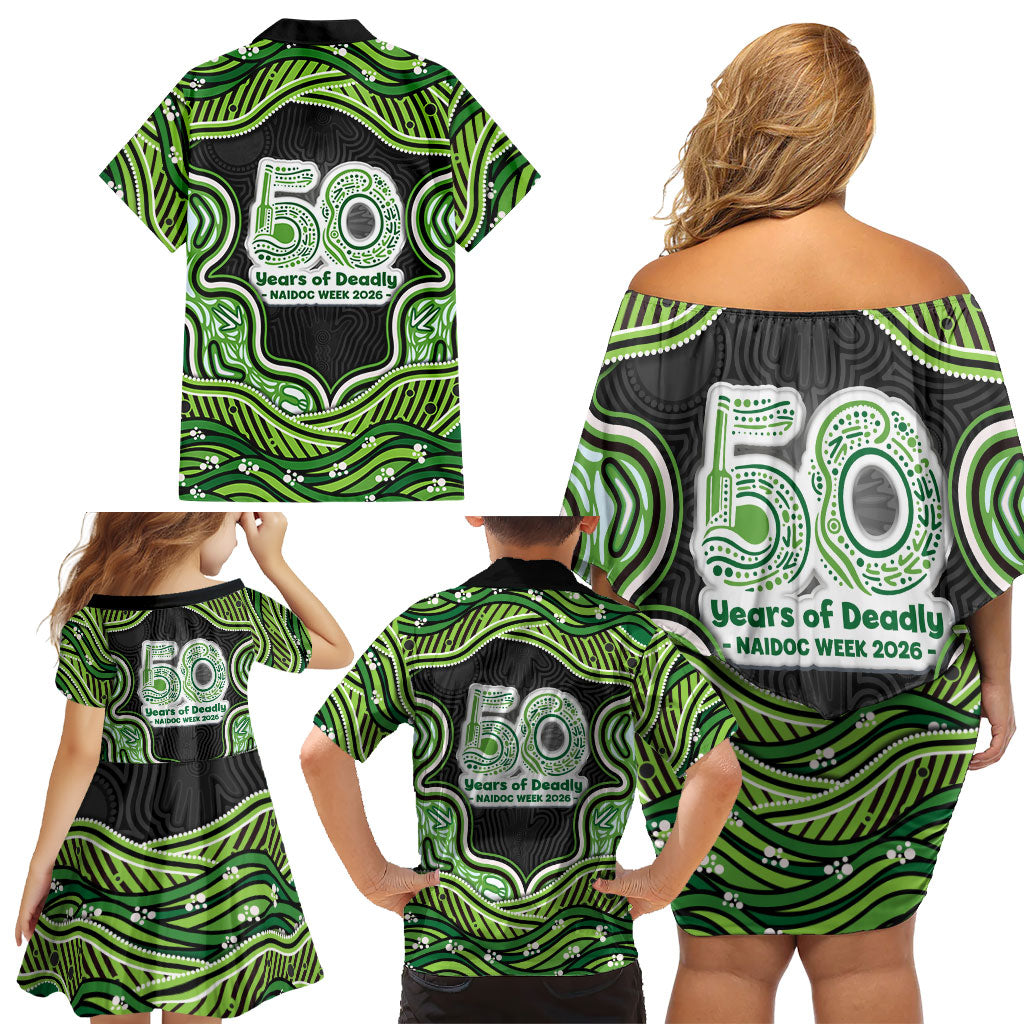 Melbourne Stars NAIDOC Week 2026 Family Matching Off Shoulder Short Dress and Hawaiian Shirt Aboriginal Indigenous - 50 Years of Deadly