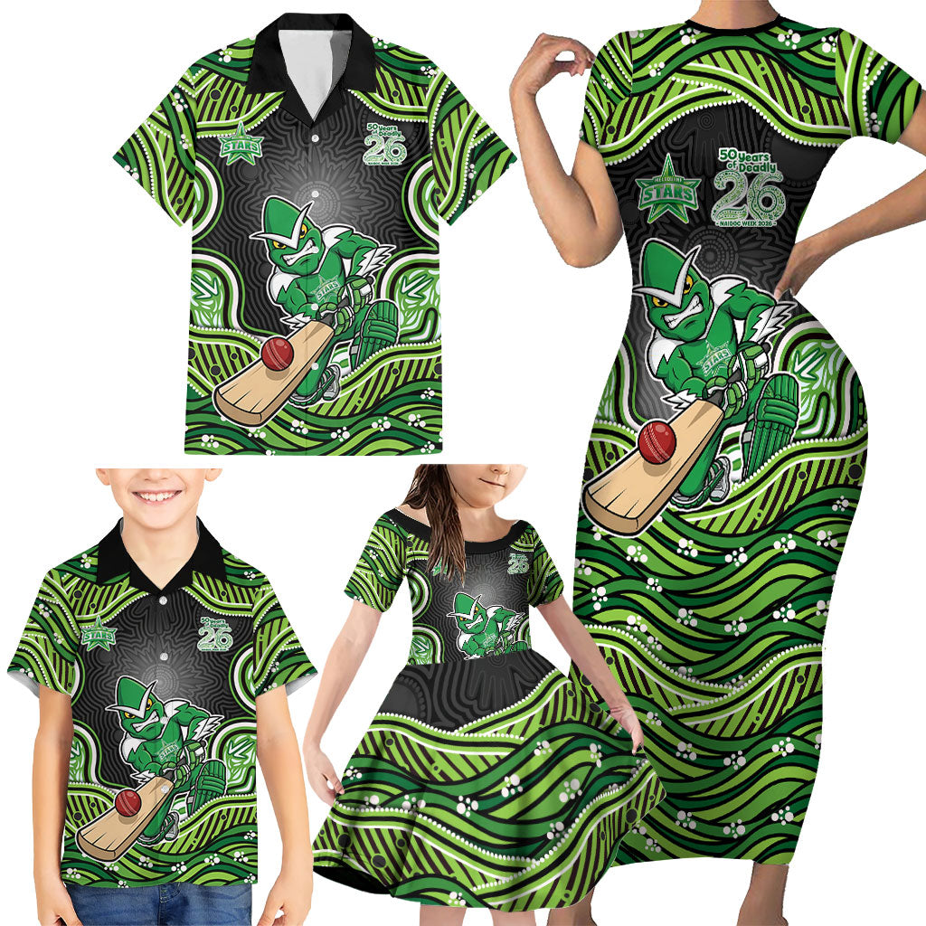 Melbourne Stars NAIDOC Week 2026 Family Matching Short Sleeve Bodycon Dress and Hawaiian Shirt Aboriginal Indigenous - 50 Years of Deadly