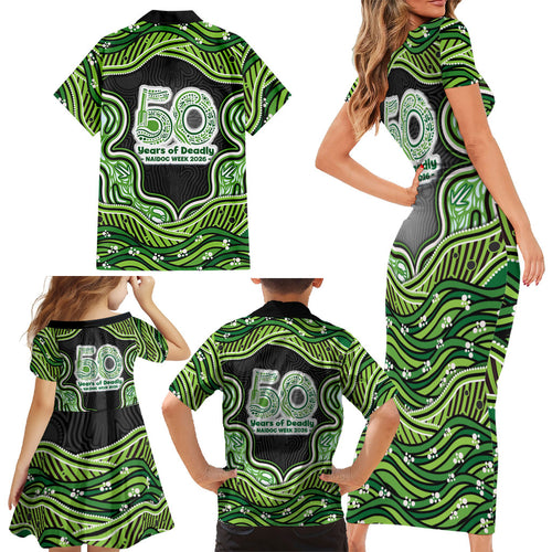 Melbourne Stars NAIDOC Week 2026 Family Matching Short Sleeve Bodycon Dress and Hawaiian Shirt Aboriginal Indigenous - 50 Years of Deadly
