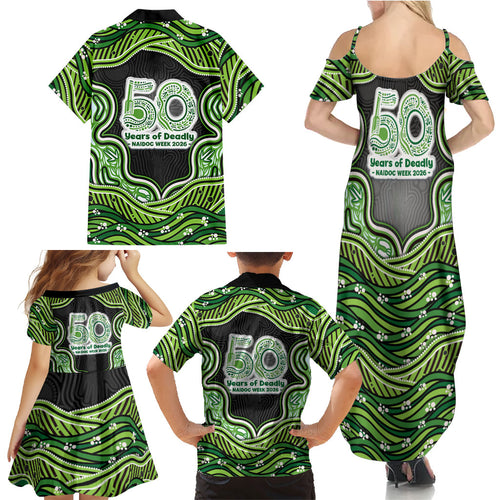 Melbourne Stars NAIDOC Week 2026 Family Matching Summer Maxi Dress and Hawaiian Shirt Aboriginal Indigenous - 50 Years of Deadly