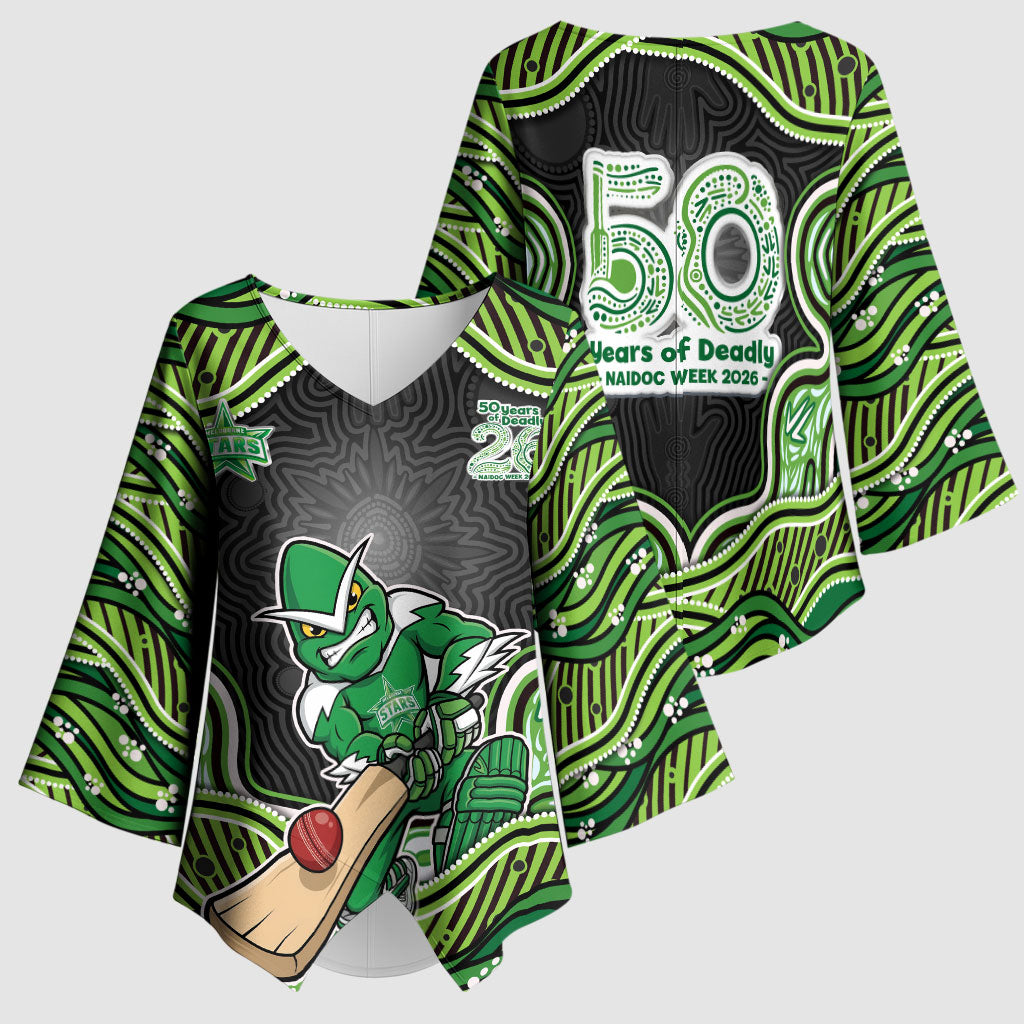 Melbourne Stars NAIDOC Week 2026 Kimono Sleeve Blouse Aboriginal Indigenous - 50 Years of Deadly
