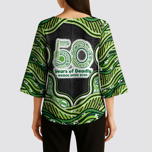 Melbourne Stars NAIDOC Week 2026 Kimono Sleeve Blouse Aboriginal Indigenous - 50 Years of Deadly