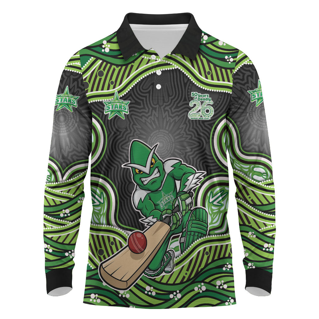 Melbourne Stars NAIDOC Week 2026 Long Sleeve Polo Shirt Aboriginal Indigenous - 50 Years of Deadly