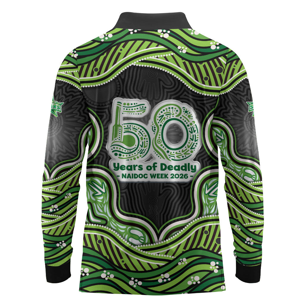 Melbourne Stars NAIDOC Week 2026 Long Sleeve Polo Shirt Aboriginal Indigenous - 50 Years of Deadly