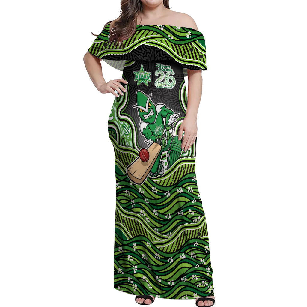 Melbourne Stars NAIDOC Week 2026 Off Shoulder Maxi Dress Aboriginal Indigenous - 50 Years of Deadly