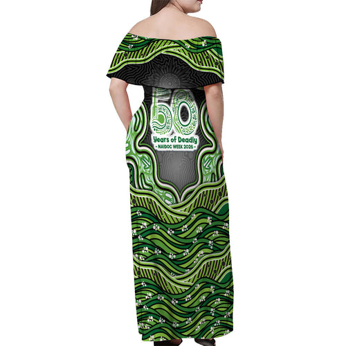 Melbourne Stars NAIDOC Week 2026 Off Shoulder Maxi Dress Aboriginal Indigenous - 50 Years of Deadly