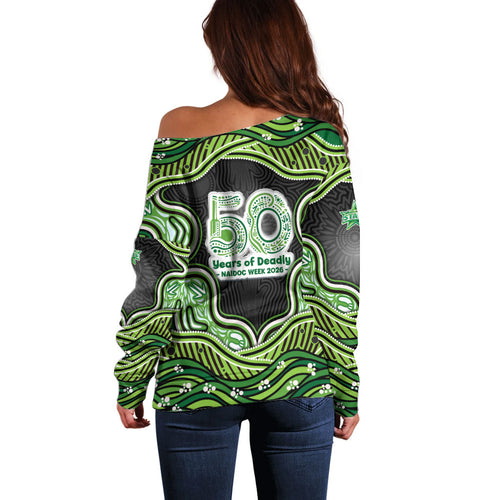 Melbourne Stars NAIDOC Week 2026 Off Shoulder Sweater Aboriginal Indigenous - 50 Years of Deadly