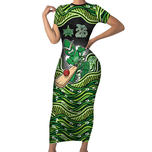 Melbourne Stars NAIDOC Week 2026 Short Sleeve Bodycon Dress Aboriginal Indigenous - 50 Years of Deadly