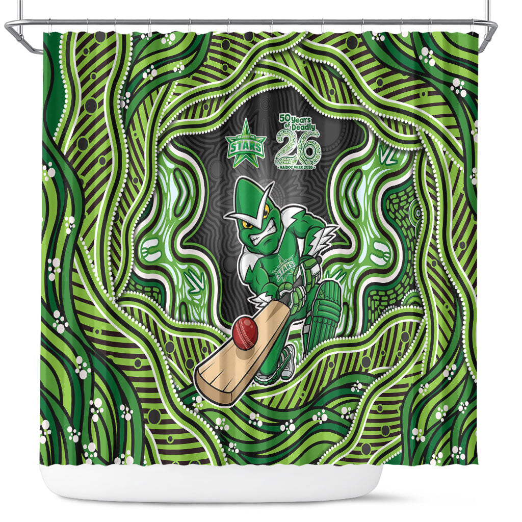 Melbourne Stars NAIDOC Week 2026 Shower Curtain Aboriginal Indigenous - 50 Years of Deadly
