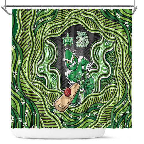 Melbourne Stars NAIDOC Week 2026 Shower Curtain Aboriginal Indigenous - 50 Years of Deadly