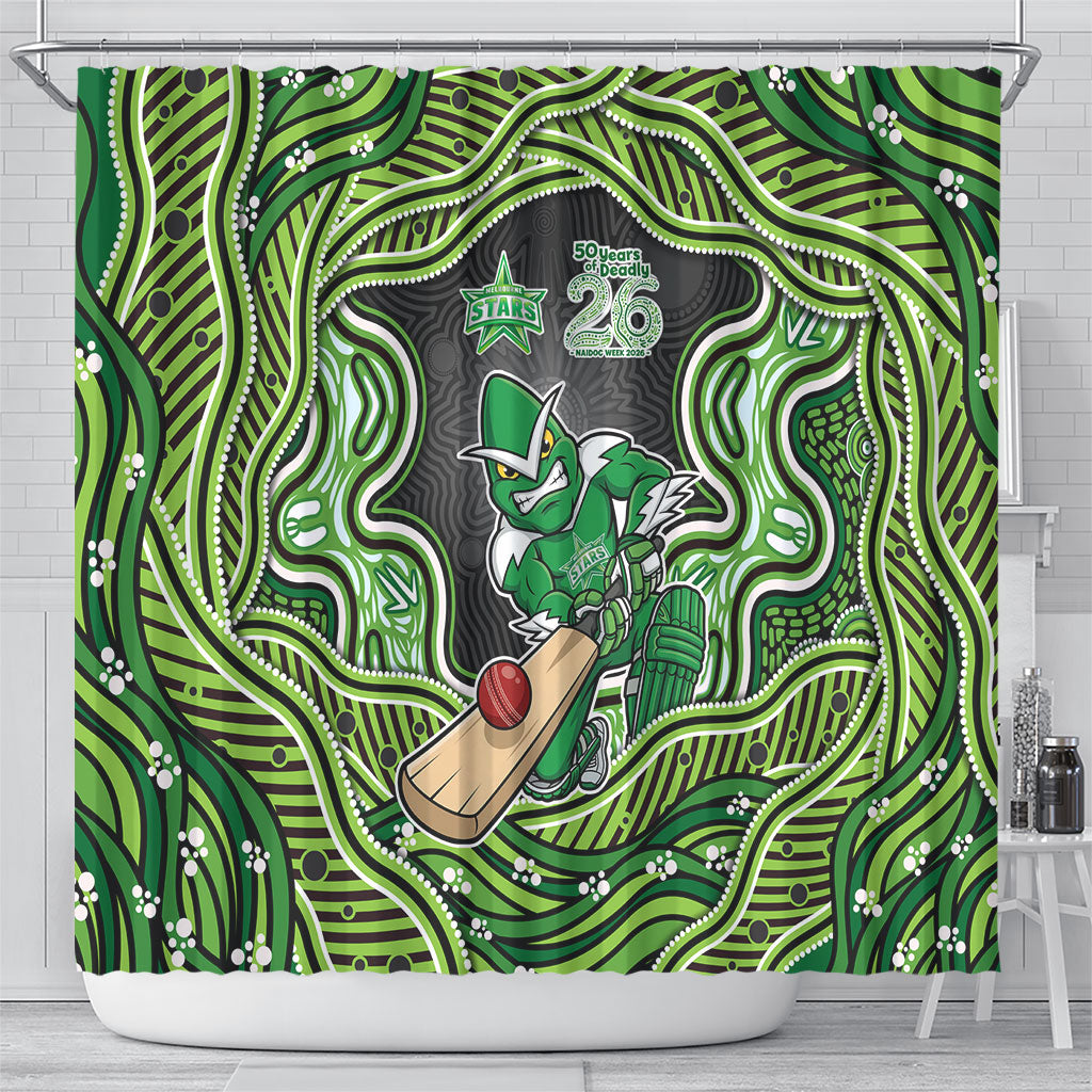 Melbourne Stars NAIDOC Week 2026 Shower Curtain Aboriginal Indigenous - 50 Years of Deadly