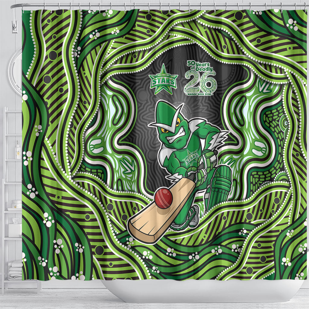 Melbourne Stars NAIDOC Week 2026 Shower Curtain Aboriginal Indigenous - 50 Years of Deadly