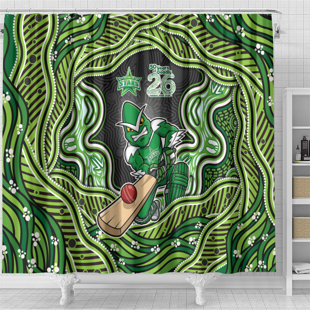 Melbourne Stars NAIDOC Week 2026 Shower Curtain Aboriginal Indigenous - 50 Years of Deadly