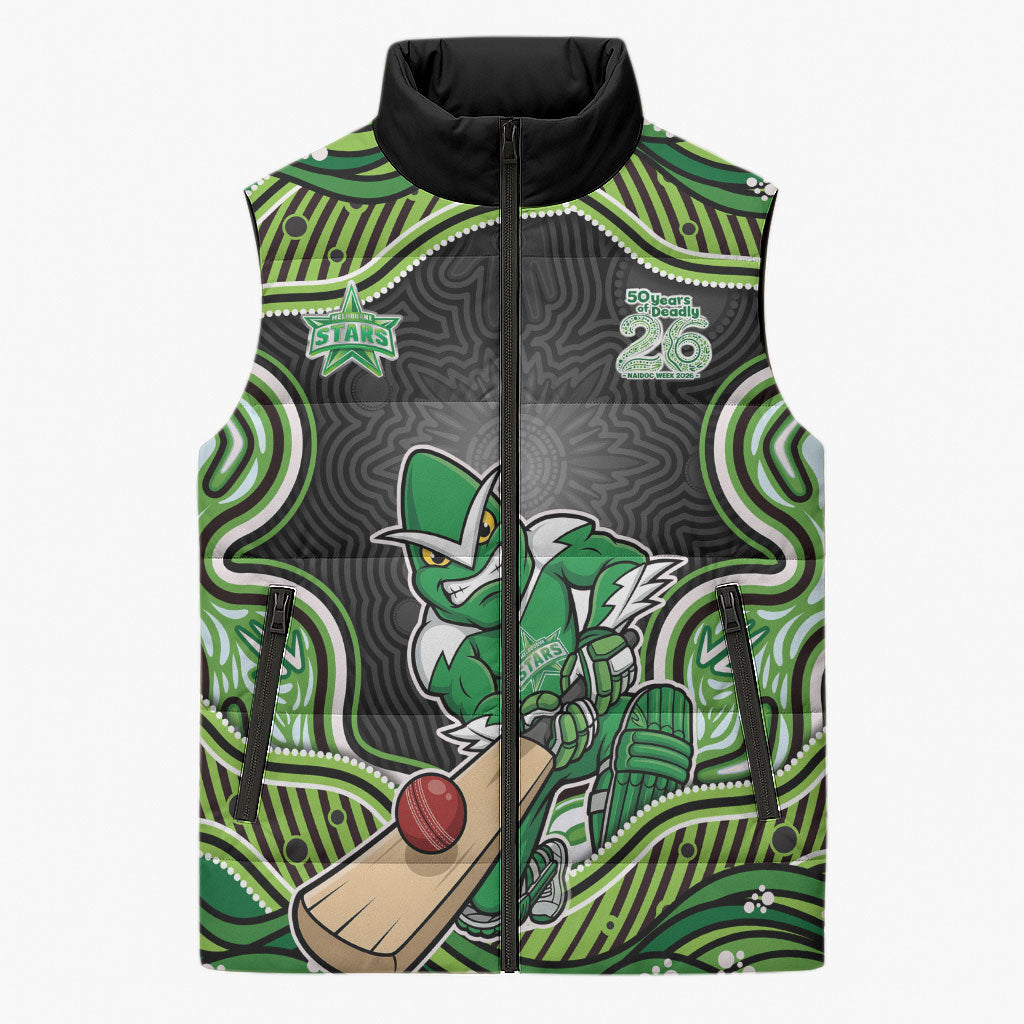 Melbourne Stars NAIDOC Week 2026 Sleeveless Puffer Jacket Aboriginal Indigenous - 50 Years of Deadly