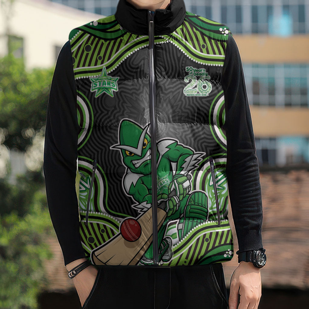 Melbourne Stars NAIDOC Week 2026 Sleeveless Puffer Jacket Aboriginal Indigenous - 50 Years of Deadly