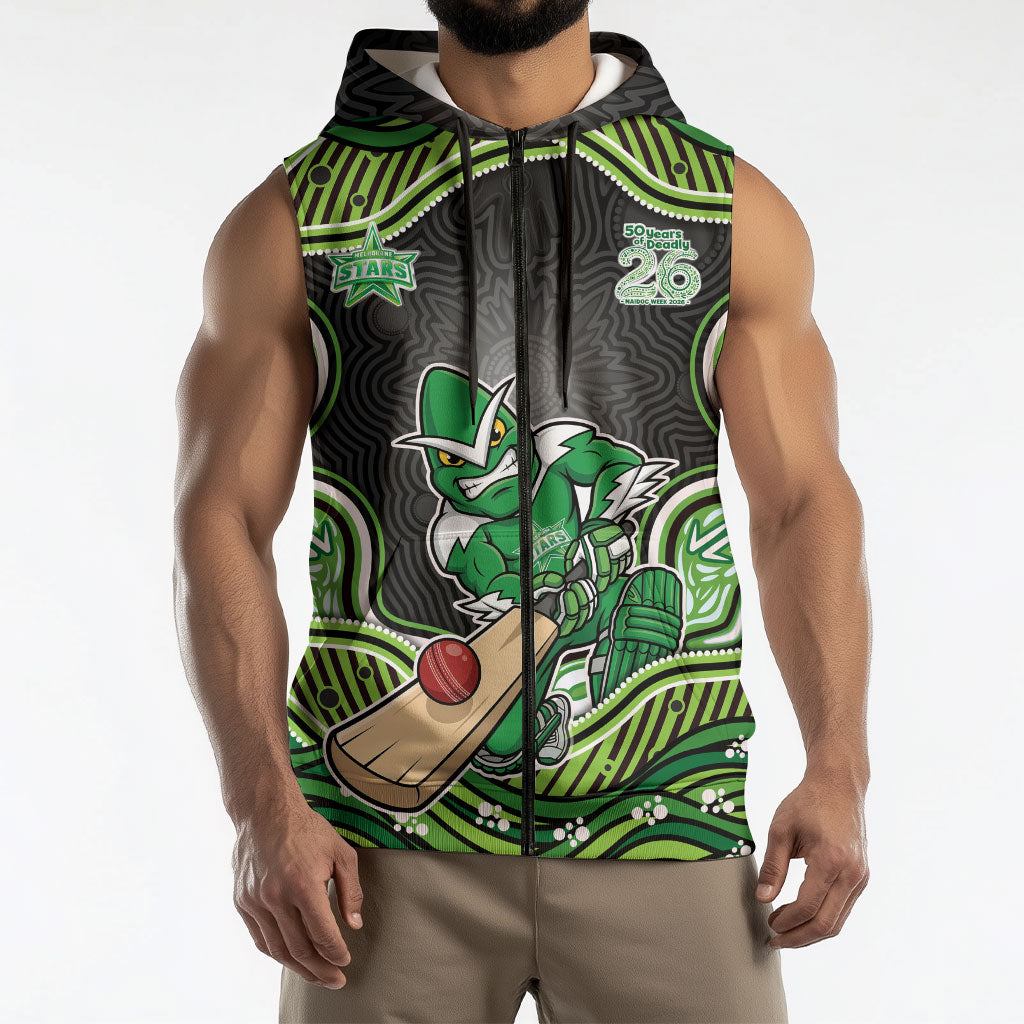 Melbourne Stars NAIDOC Week 2026 Sleeveless Zip Hoodie Aboriginal Indigenous - 50 Years of Deadly