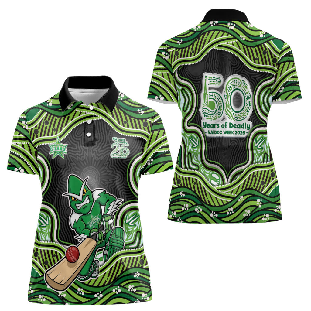 Melbourne Stars NAIDOC Week 2026 Women Polo Shirt Aboriginal Indigenous - 50 Years of Deadly