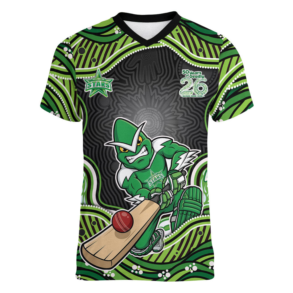 Melbourne Stars NAIDOC Week 2026 Women V-Neck T-Shirt Aboriginal Indigenous - 50 Years of Deadly